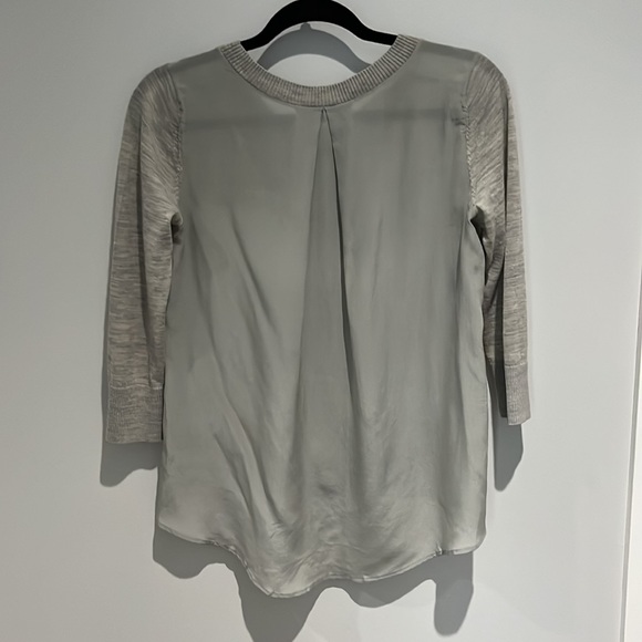 Club Monaco Light Grey Silk and Wool Top - Picture 5 of 7